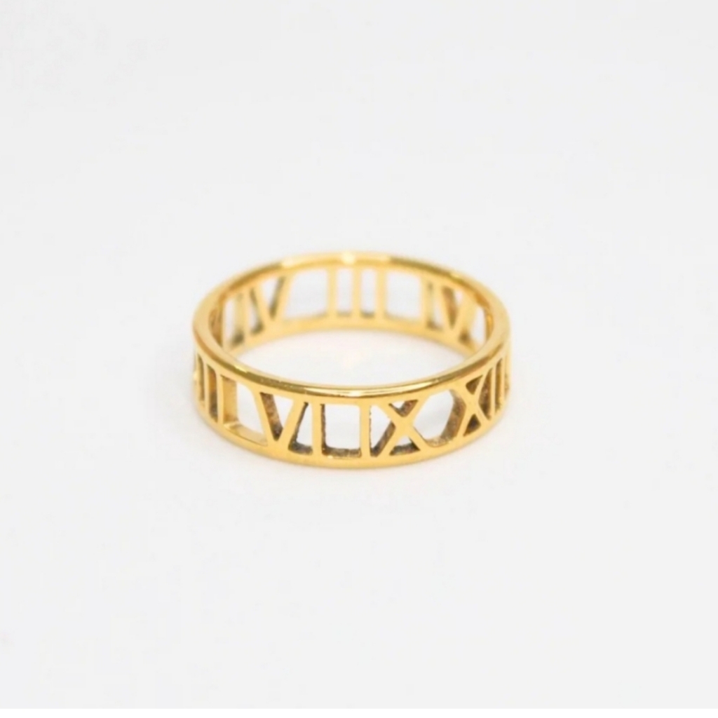 Gold Roman Numeral Ring